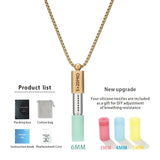Collier sifflet en acier inoxydable, respiration consciente