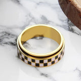 Bague anti-stress rotative motif damier