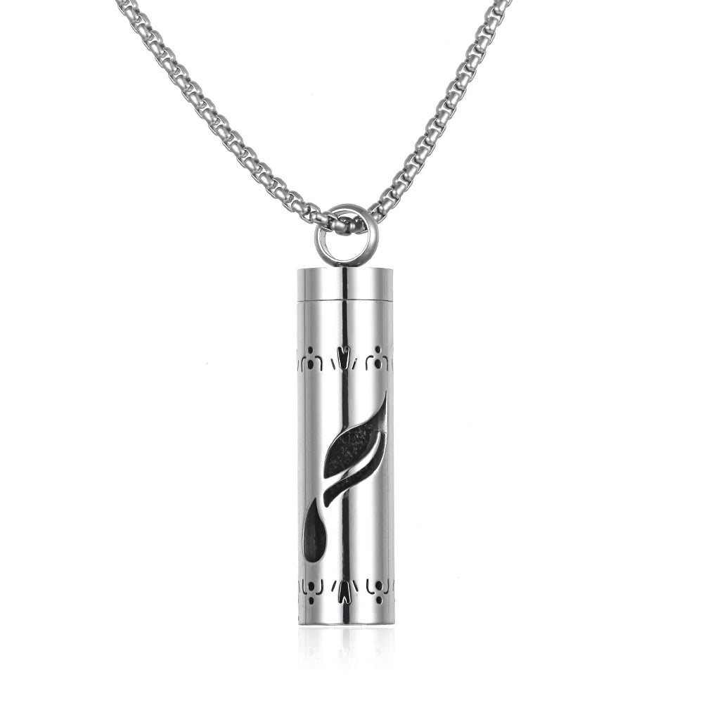 Collier diffuseur de parfum, pendentif rond en acier inoxydable