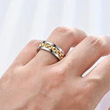 Bague anti-stress rotative à motif chaîne dentée