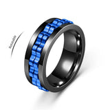 Bague anti-stress rotative à motif chaîne dentée