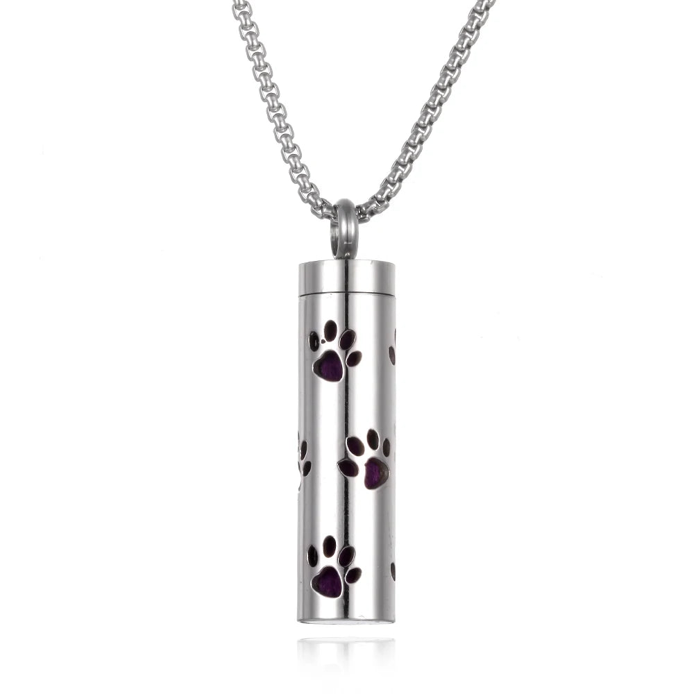 Collier diffuseur de parfum, pendentif rond en acier inoxydable