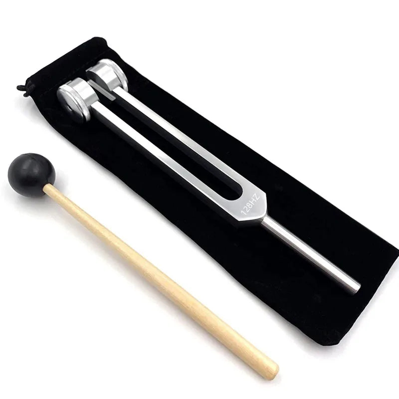 Diapason 128 Hz en alliage d'aluminium et bois