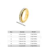 Bague cocktail anti-stress rotative en acier inoxydable