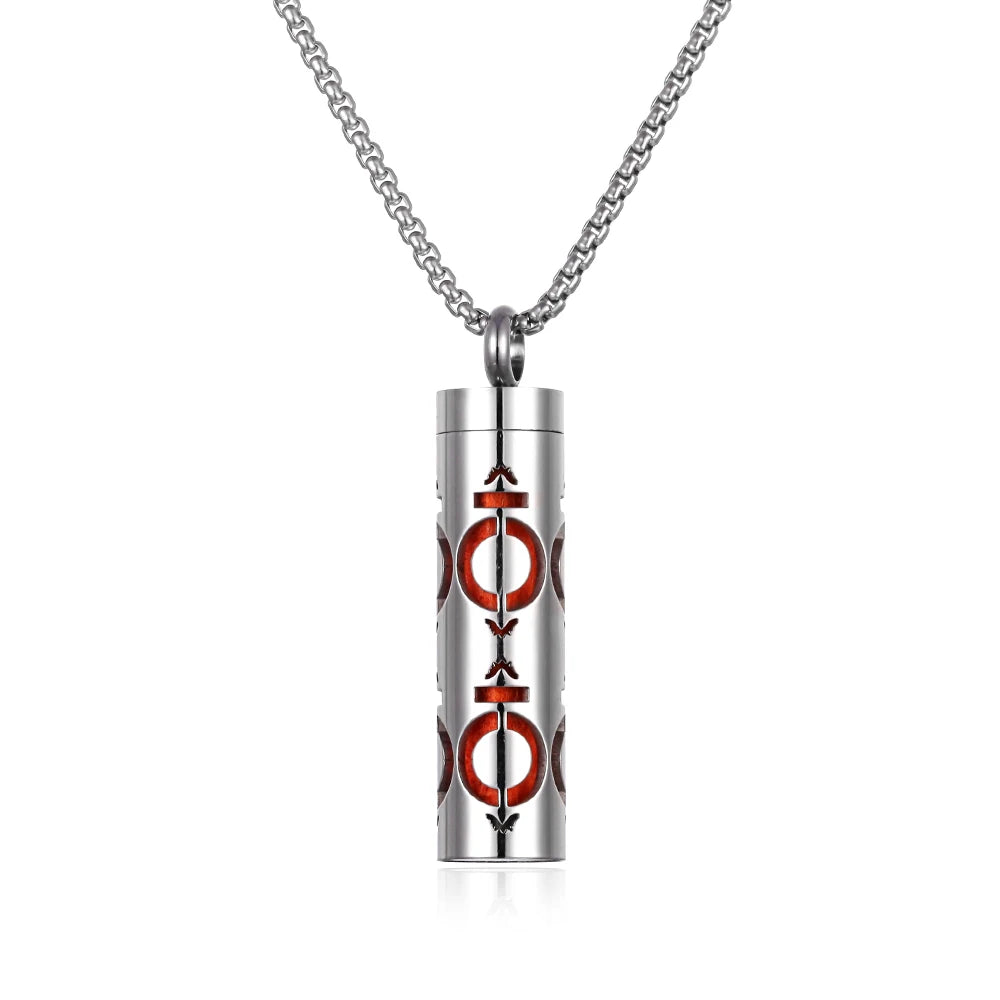 Collier diffuseur de parfum, pendentif rond en acier inoxydable