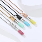 Collier sifflet en acier inoxydable, respiration consciente