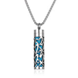 Collier diffuseur de parfum, pendentif rond en acier inoxydable