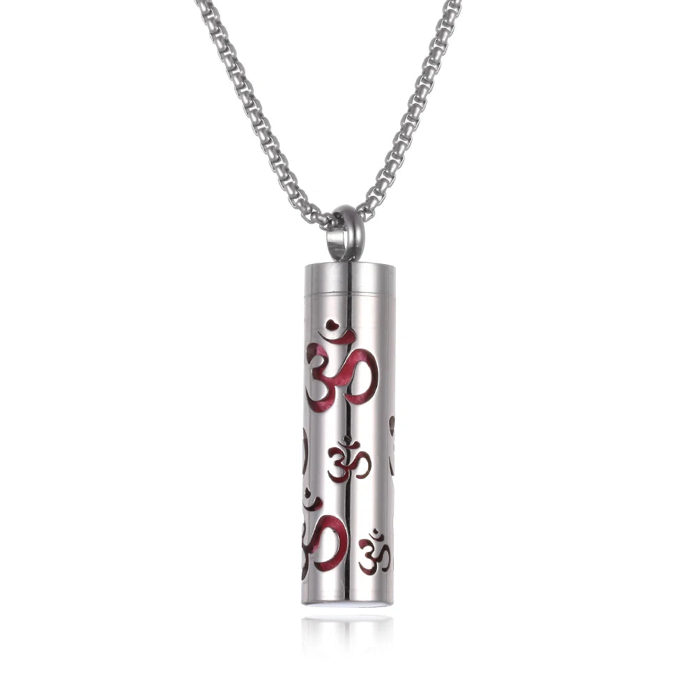 Collier diffuseur de parfum, pendentif rond en acier inoxydable