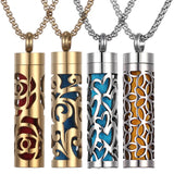 Collier diffuseur de parfum, pendentif rond en acier inoxydable