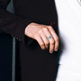Bague anti-stress rotative motif damier