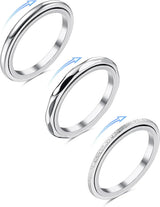 Lot de 3 bagues anti-stress rotatives en acier inoxydable