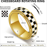 Bague anti-stress rotative motif damier