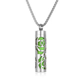 Collier diffuseur de parfum, pendentif rond en acier inoxydable