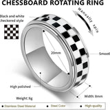 Bague anti-stress rotative motif damier
