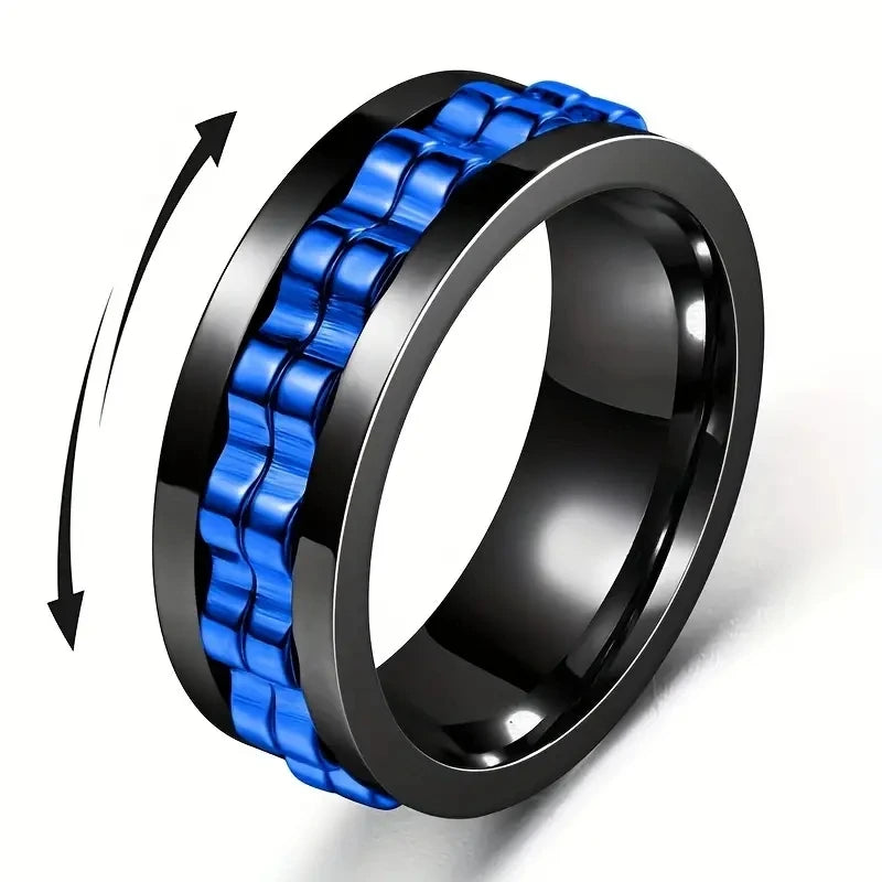 Bague anti-stress rotative à motif chaîne dentée