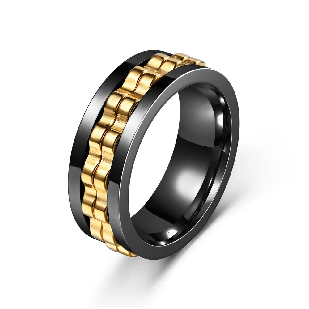 Bague anti-stress rotative à motif chaîne dentée