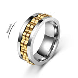 Bague anti-stress rotative à motif chaîne dentée