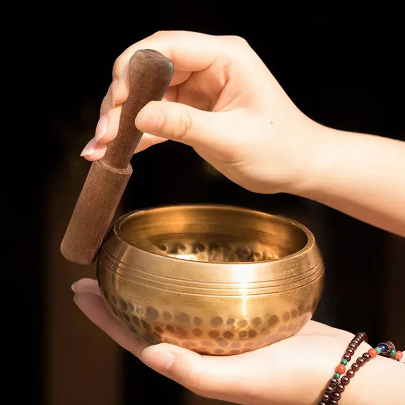 Bol chantant tibétain en laiton, fait main