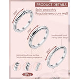 Lot de 3 bagues anti-stress rotatives en acier inoxydable