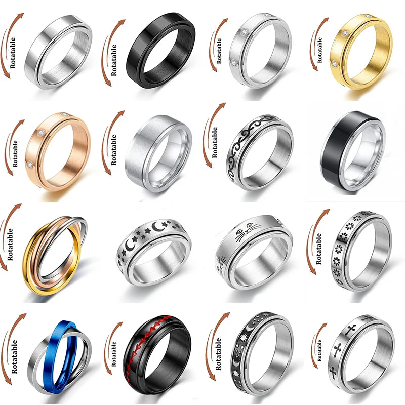 Bague anti-stress rotative en acier inoxydable, pour couple